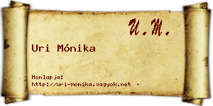 Uri Mónika névjegykártya